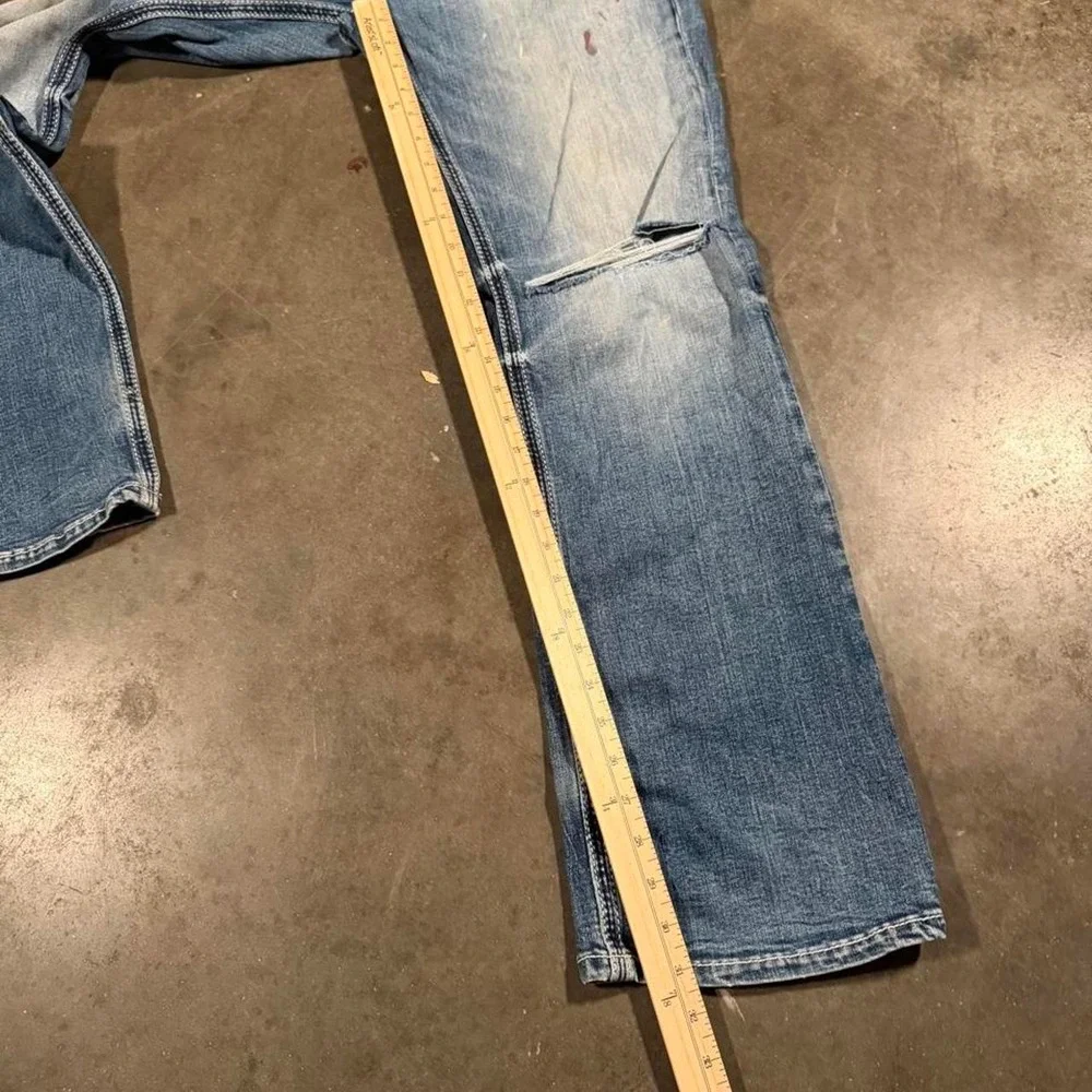 BKE Jake Bootcut Jeans Mens 32x31 Blue Distressed Y2K Denim Medium Wash